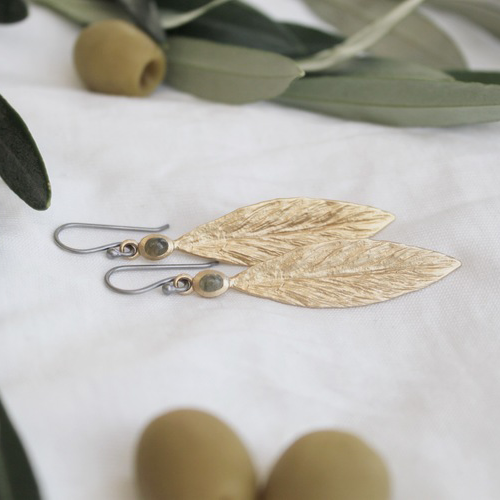 Earrings Santorini Olive - Bronze/Gold