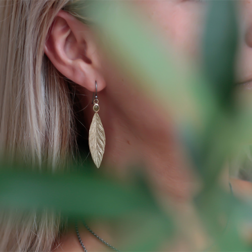 Earrings Santorini Olive - Bronze/Gold