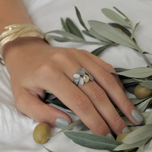 Ring Thassos Olive - Bronze/Gold