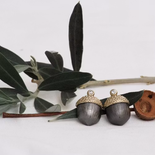 Earrings Fruit Of The Oak - Bronze/Gold