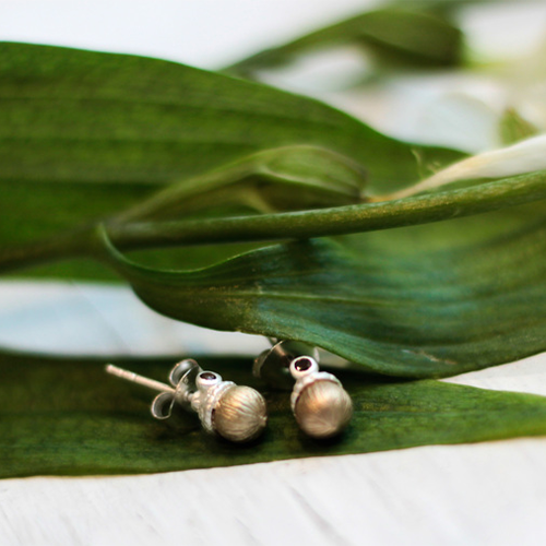 Earrings Acorn - Silver