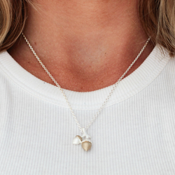 Halsband Seeds of Love Twin Acorn - Silver