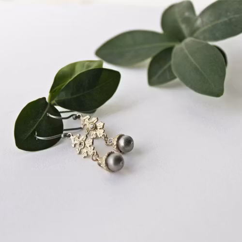 Örhängen Acorn Twig - Brons/Guld