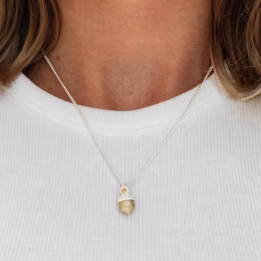 Necklace Simple Seed of Oak - Silver