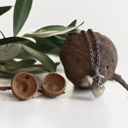 Halsband Seeds of Love Twin Acorn - Brons/Guld