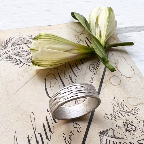 Misty Forest Jupiter Mens Ring- Silver