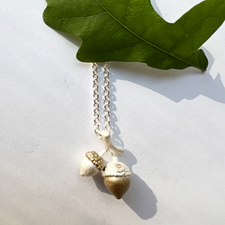 Halsband Seeds of Love Twin Acorn - Silver
