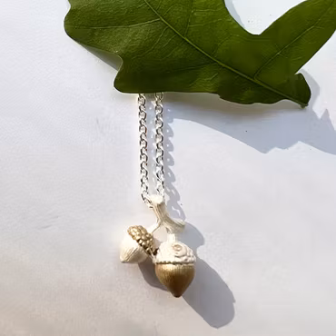 Necklace Seeds of Love Twin Acorn - Silver