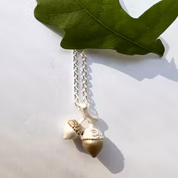 Halsband Seeds of Love Twin Acorn - Silver