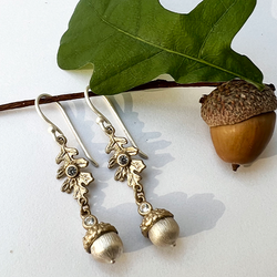 Örhängen Acorn Twig - Silver