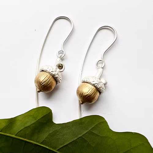 Earrings Scarlet Oak - Silver