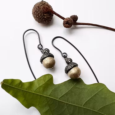 Earrings Scarlet Oak - Bronze/Gold