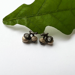 Örhänge Seeds of Love Twin Acorn - Brons/Guld