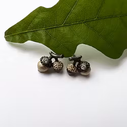 Örhänge Seeds of Love Twin Acorn - Brons/Guld