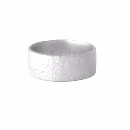Misty Forest Cotton Mens Ring- Silver