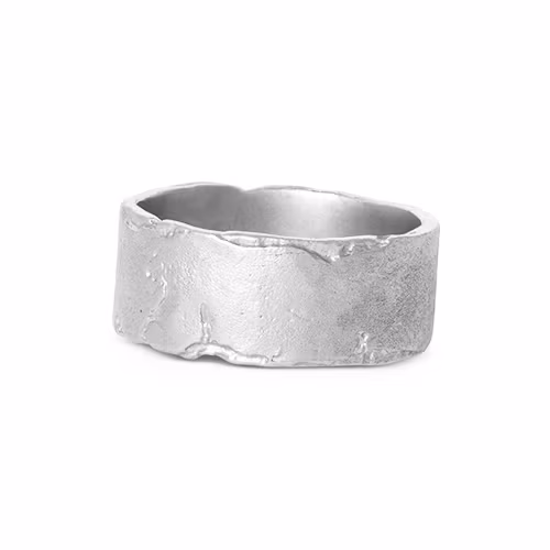 Misty Forest "Soil" Mens Ring - Silver