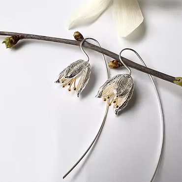 Örhängen Snöklocka - Silver/Guld