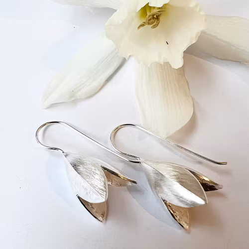 Earrings Tulips - Silver