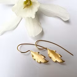 Earrings Tiny Leaf - Gold