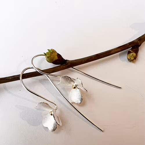 Örhängen Facile Flower - Silver/guld