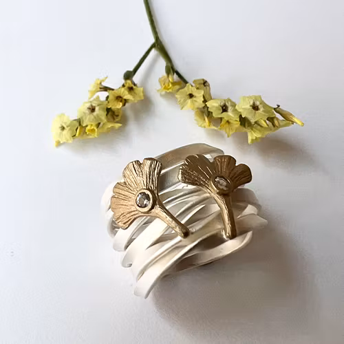 Ring Ginkgo Biloba - Silver