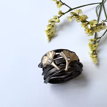 Ring Ginkgo Biloba - Brons/Guld