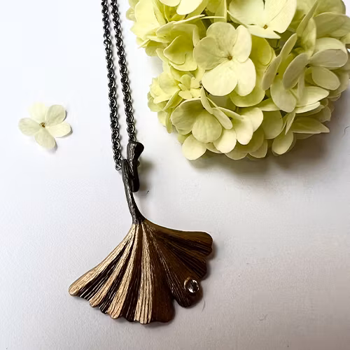 Necklace Kyoto Ginkgo - Bronze/Gold