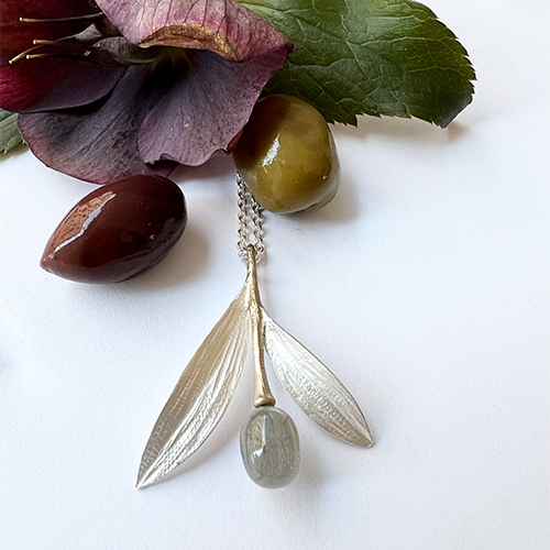Halsband Rhodos Olive - Silver