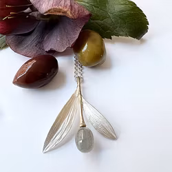Necklace Rhodes Olive - Silver