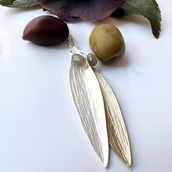 Necklace Folegandros Olive - Silver