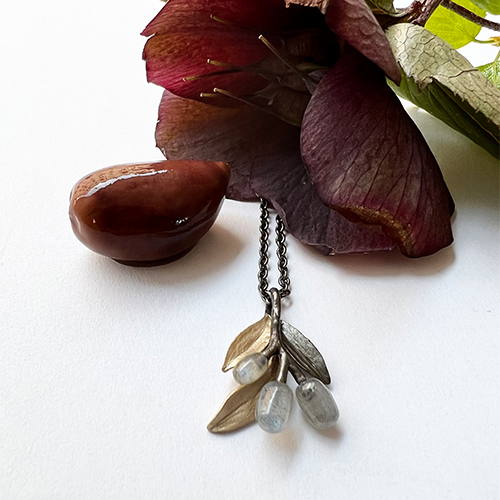 Halsband Antiparos Olive - Brons/Guld