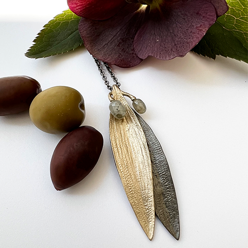 Halsband Folegandros Olive - Brons/Guld