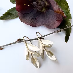 Earrings Patmos Olive - Silver
