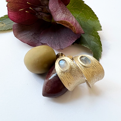 Örhängen Amorgos Olive - Brons/Guld