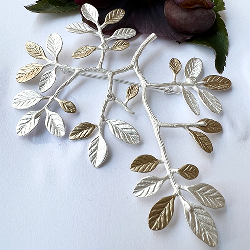Brooch Hairpin Thessaloniki Olive - Silver