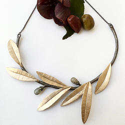 Halsband Green Olive - Brons/Guld