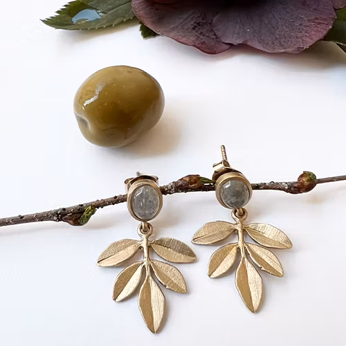 Örhängen Olive Twig - Brons/Guld