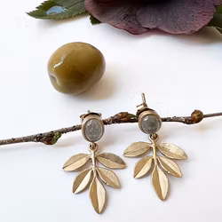 Earrings Olive Twig - Bronze/Gold