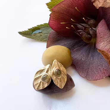 Örhängen Samos Olive - Brons/Guld