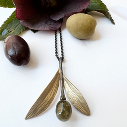 Halsband Rhodos Olive - Brons/Guld