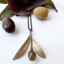 Necklace Rhodes Olive - Bronze/Gold