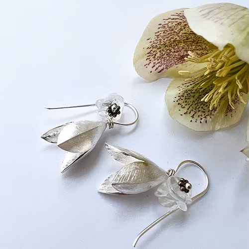 Mother´s Day Tulips Earrings - Silver