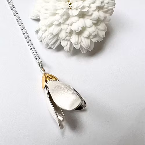 Necklace Snowdrops - Silver/Gold