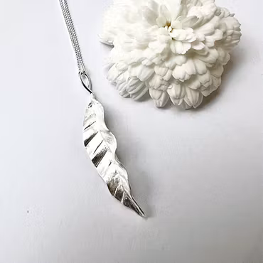 Halsband Thin Leaves - Silver