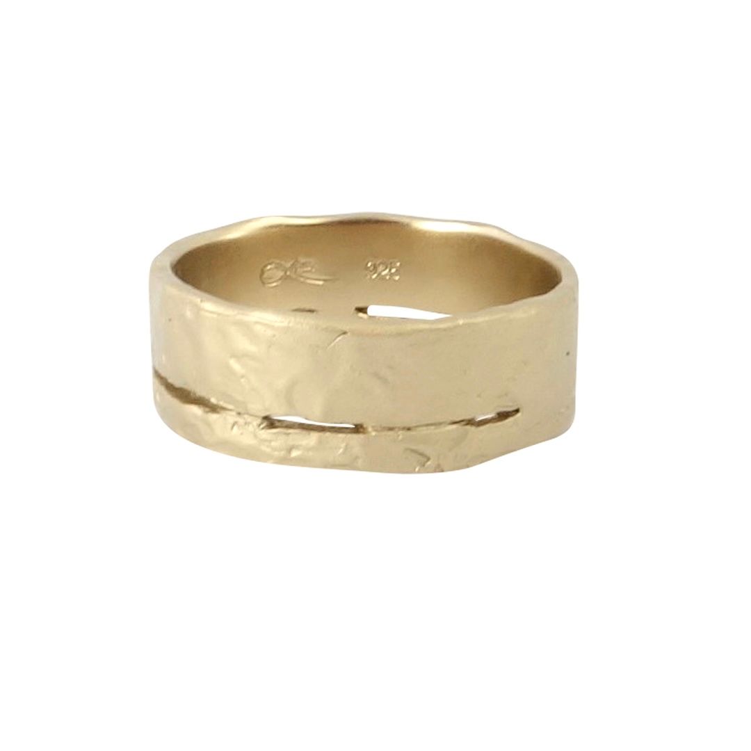 Misty Forest Wilderness Mens Ring - 14K Gold