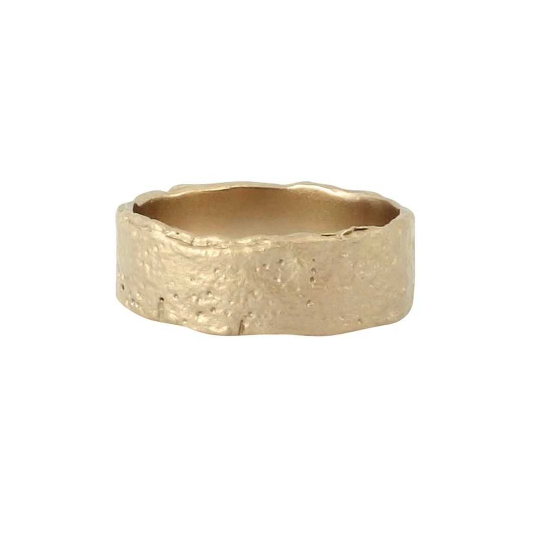 Misty Forest Raw Mens Ring - 14K Gold