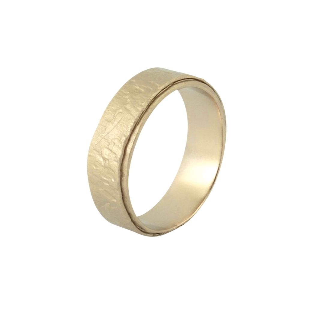 Misty Forest Urban Mens Ring - 14K Gold