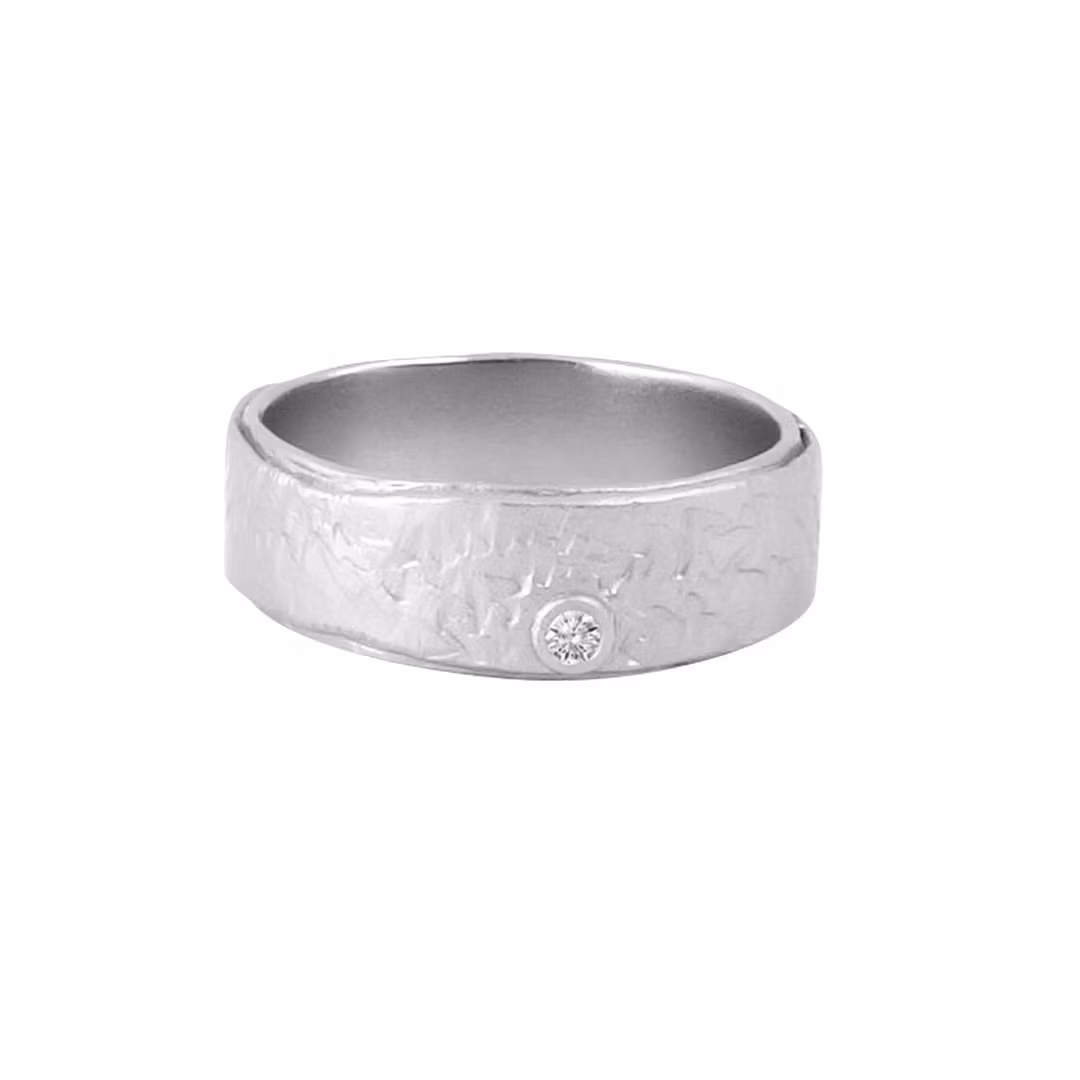 Misty Forest Azure Ring - 18K White Gold with Rhodium