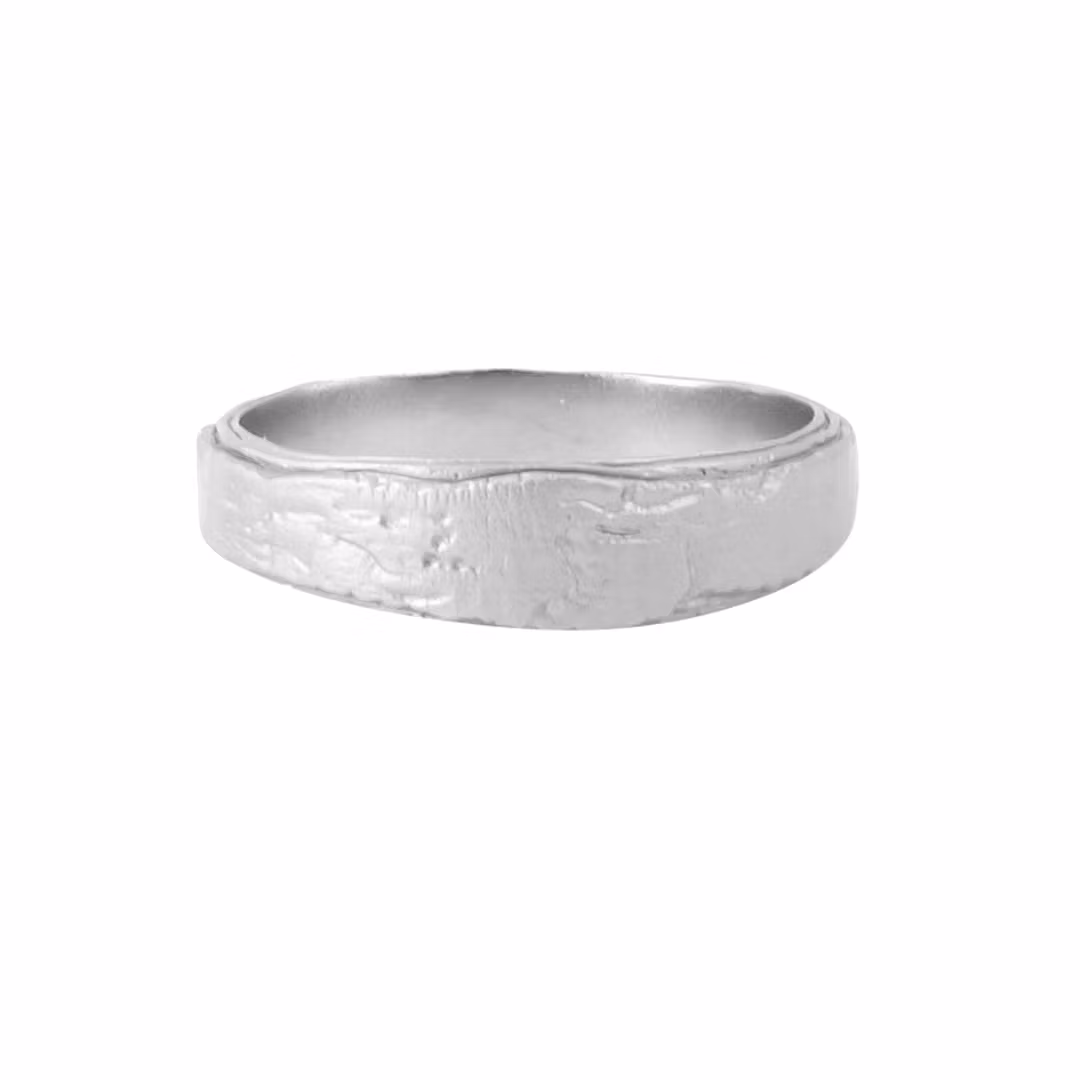 Misty Forest "Natural" Mens Ring - 18K Vitguld med Rhodium