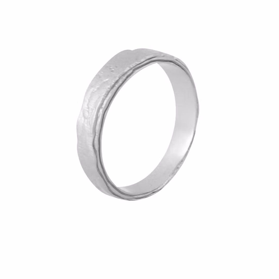 Misty Forest "Natural" Mens Ring - 18K Vitguld med Rhodium